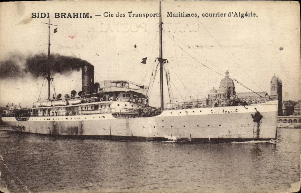 Sidi Brahim — Cie des Transports Maritimes, Algerische Post - Vorderseite
