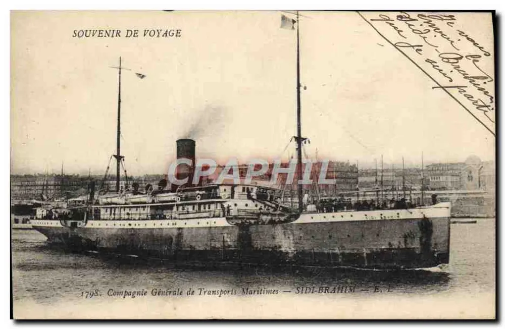 Sidi Brahim — Compagnie Générale de Transports Maritimes — Souvenir de Voyage - Vorderseite
