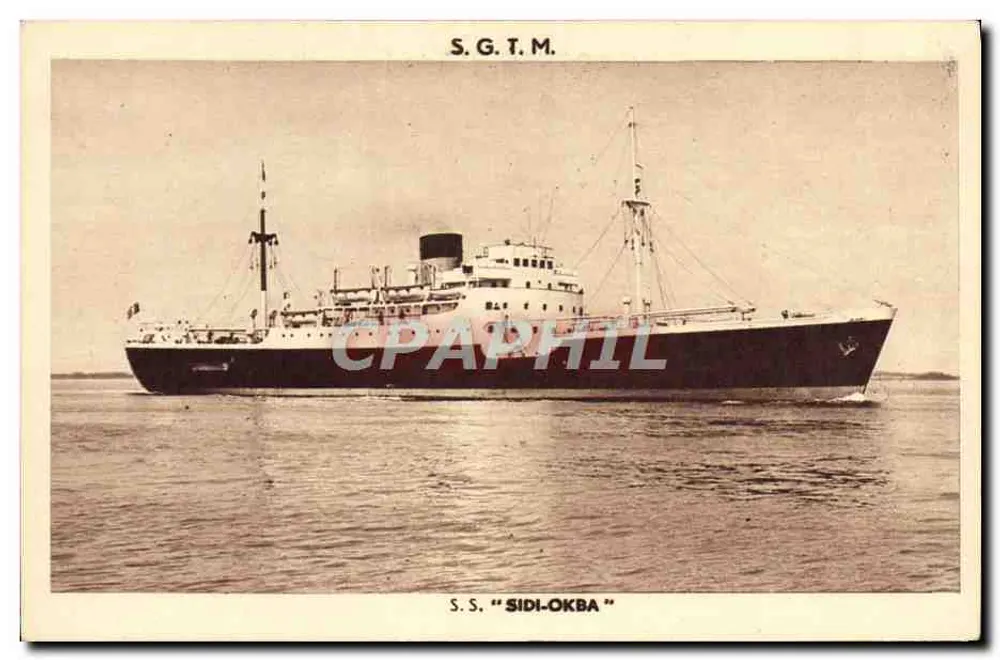 S.S. "SIDI-OKBA" — navio da S.G.T.M. — editor Audry, Marselha - Frente