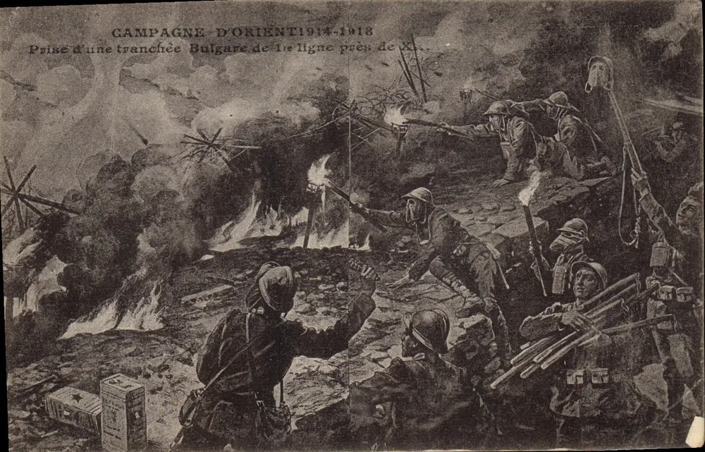 Kampagne im Osten 1914-1918 — Einnahme einer bulgarischen Schützengrabenlinie in der Nähe von X... — Verleger unbekannt - Vorderseite