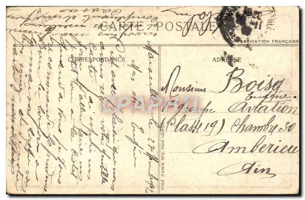 Aviateur — pilote en uniforme tenant une carte — éditeur AVIATEUR 1915 - Rückseite