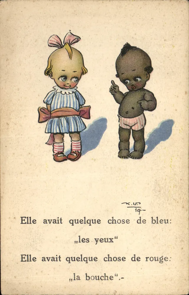 Zwei Kinder — humoristische Illustration — K.L.P. n° 19 - Vorderseite