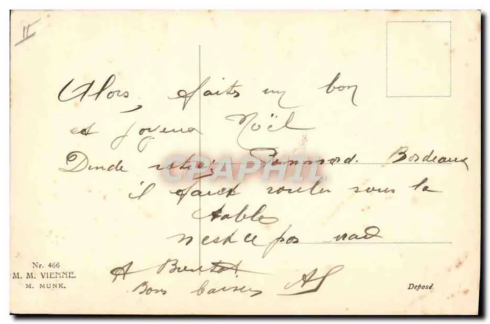 Drei Basset-Hundewelpen unter Eiben- und Efeuästen — R. Ulreich — Verlag M. M. Munk, n° 466 - Rückseite
