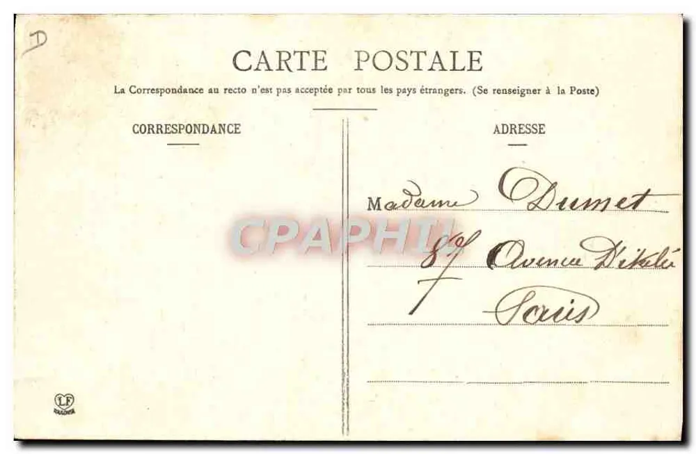 Atrelado de bois dos Pirineus — Toulouse — Editor: Bolotypie Labenche frères, n° 173 - Verso