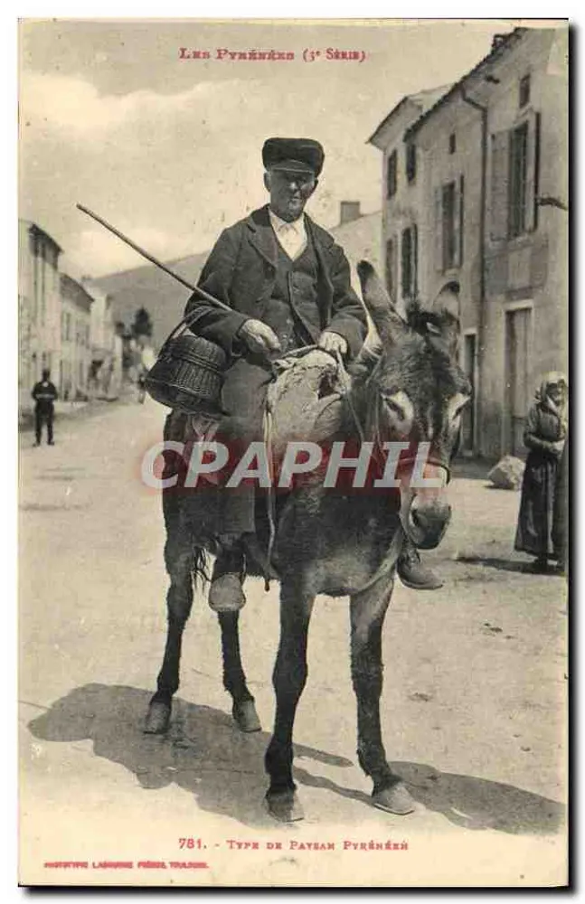 Tipo de camponês pirenéu — Os Pirenéus (3ª Série) — Fototipia Languedoc, Toulouse - Frente