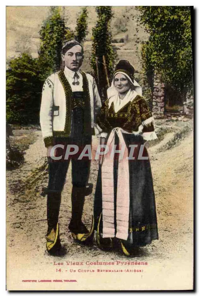 Die alten Pyrenäen-Kleider — Ein Paar aus Bethmale (Ariège) — Phototype Léonide Pérez, Toulouse - Vorderseite