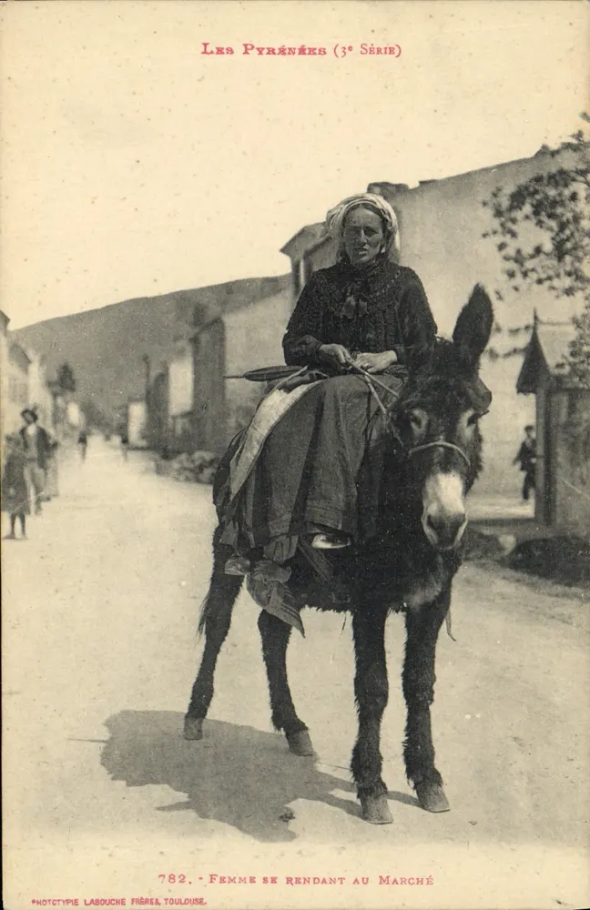 Frau auf dem Weg zum Markt — Die Pyrenäen (3. Serie) — Phototype Labouche Frères, Toulouse, n°782 - Vorderseite
