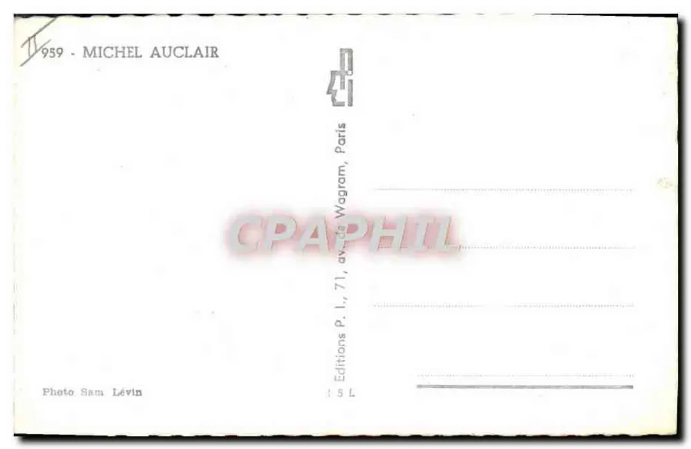 Michel Auclair — 1959 — Edições Sam Lévin, Paris - Verso