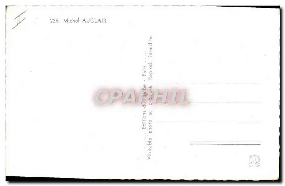 Retrato de um jovem — Studio Harcourt — n°225 Michel AUCLAIR - Verso