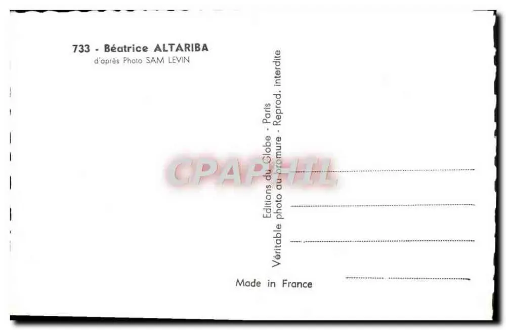 Béatrice Altariba — retrato — Edições do Globo, n°733 - Verso