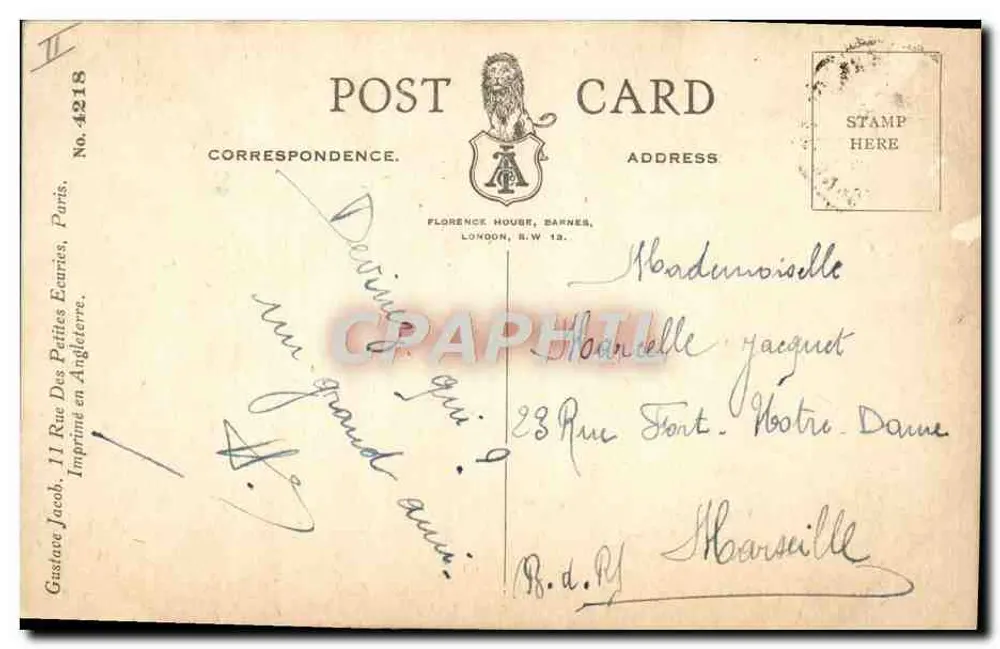 Zwei Kinder und Küken — Frohe Ostern und 1. April 1928 — Verlag: Arthur - Rückseite