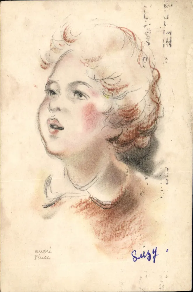 Junge Frau — Aquarellporträt — Audari Pénac - Vorderseite