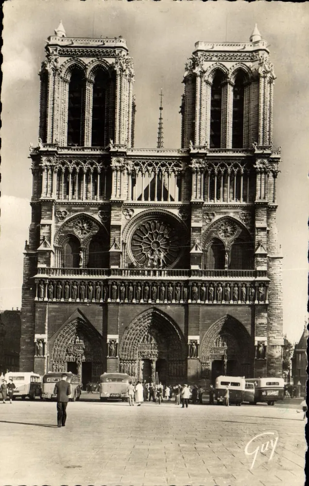 Notre-Dame de Paris — gotische Fassade — André Leconte, Nr. 323 - Vorderseite