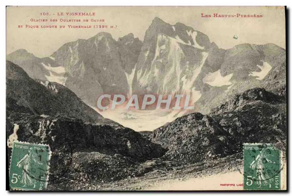 Le Vignemale — Gletscher der Oulettes de Gaune und Pique Longue des Vignemale (3298 m.) — Phototype Lasc - Vorderseite