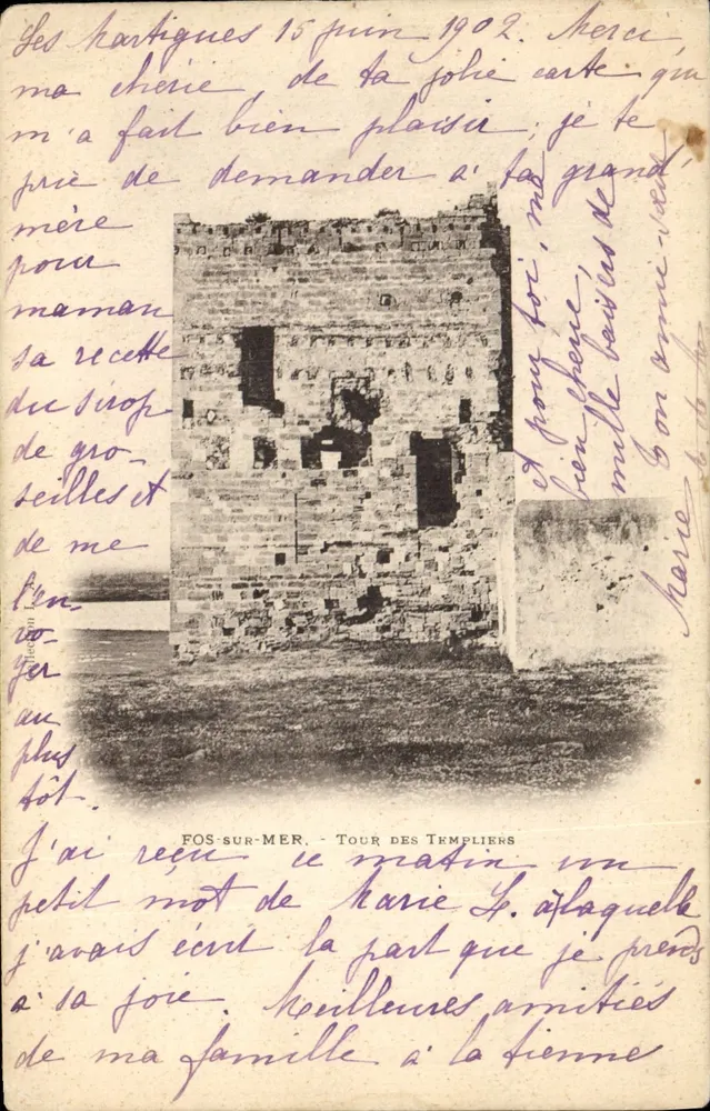 FOS-sur-MER — Turm der Templer — anonymer Verlag, Seriennummer nicht sichtbar - Vorderseite