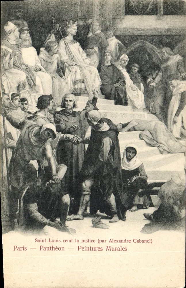 Saint Louis übt Gerechtigkeit — Paris — Panthéon — Wandmalereien (von Alexandre Cabanel) - Vorderseite