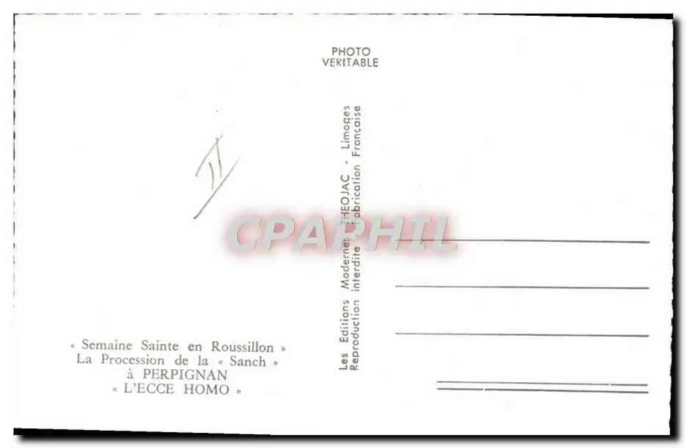 Prozession der Sanch in Perpignan — Heilige Woche in Roussillon — Edition Théojac - Rückseite