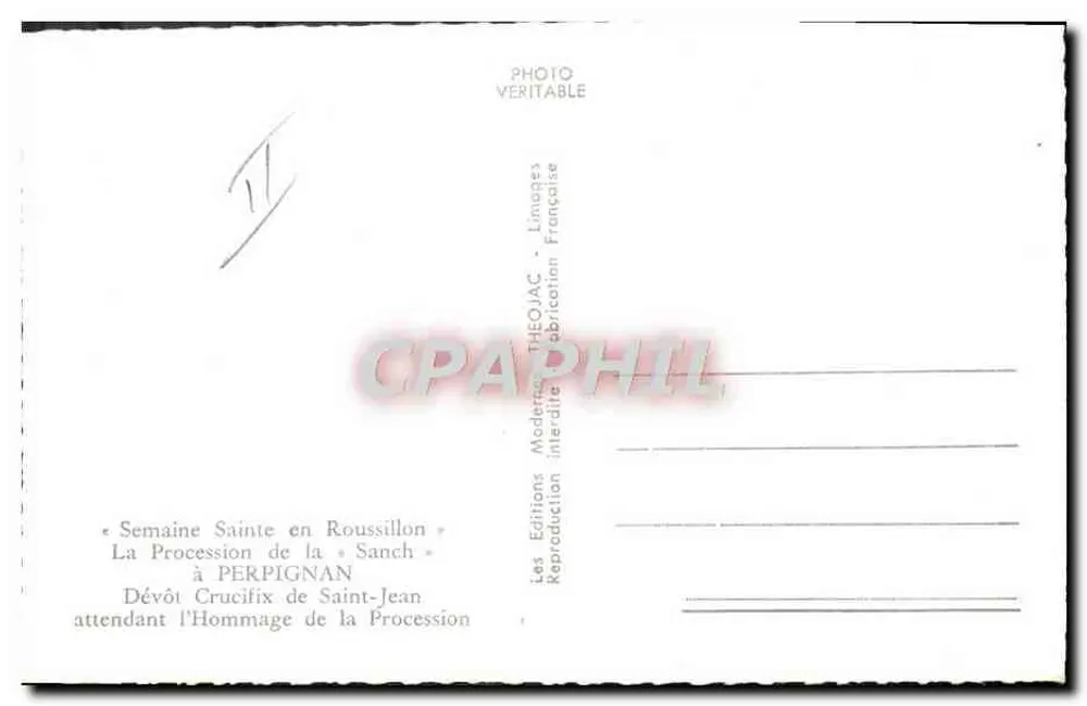 Kreuz des Heiligen Jean — Heilige Woche in Roussillon — Éditions Théojac - Rückseite