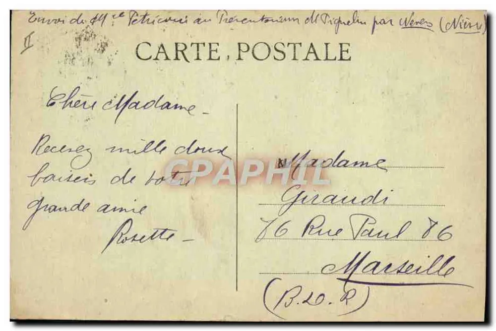 Sanatório de PIGNELIN, perto de Nevers — R.N. 505 - Verso