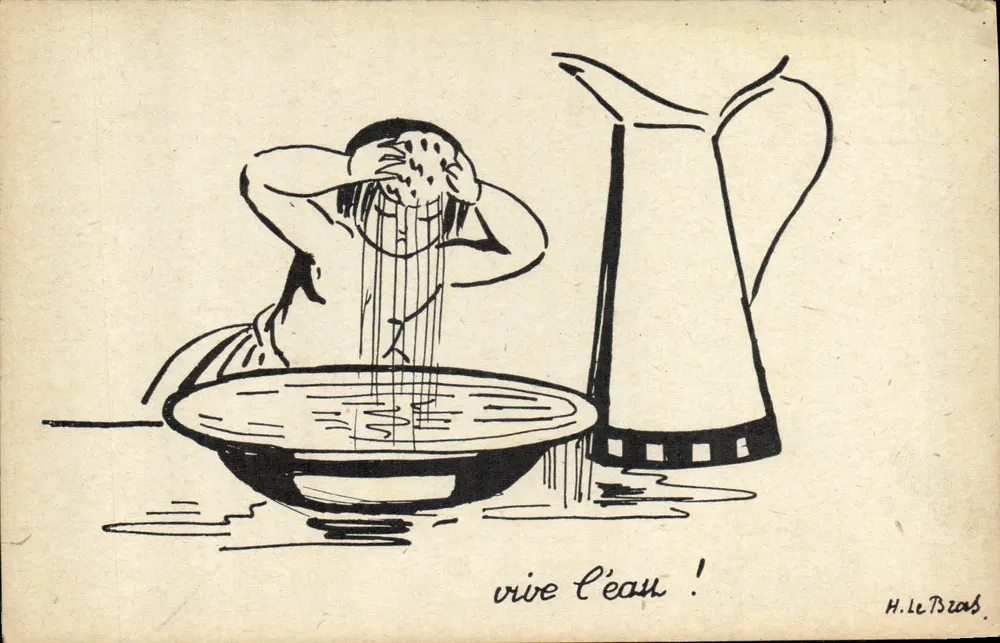 Viva a água! — desenho humorístico — H. Le Bras - Frente