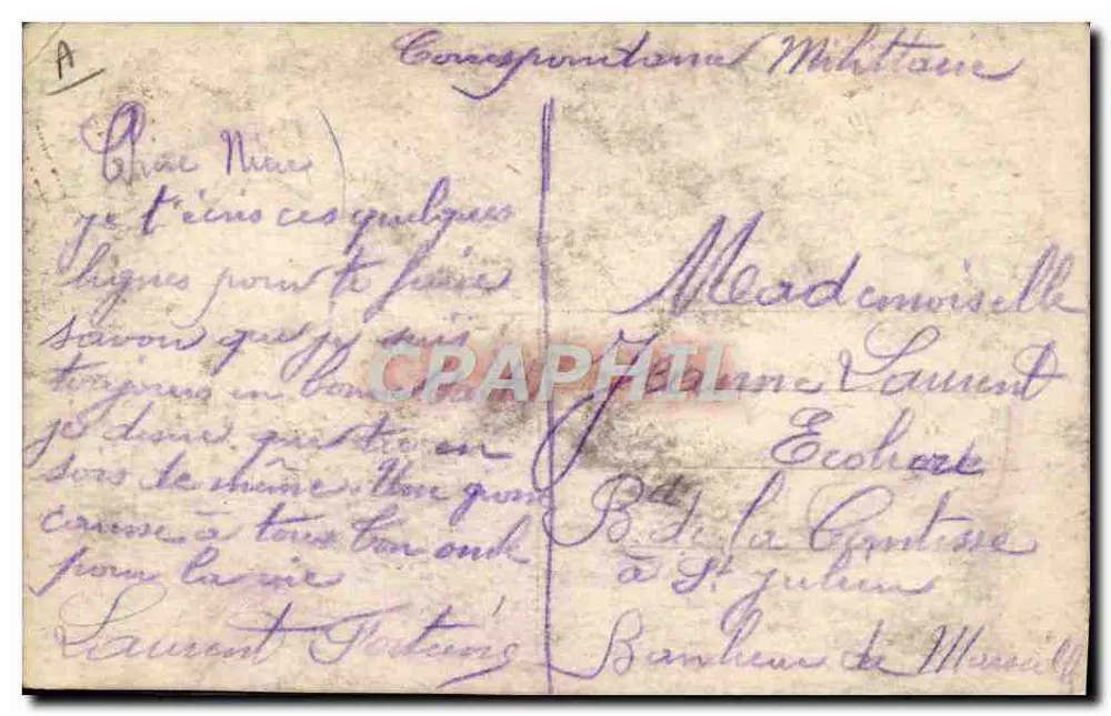 Arrivée de Blessés Anglais à Amiens — scène de soins militaires — éditeur J. Courcier Paris - Rückseite