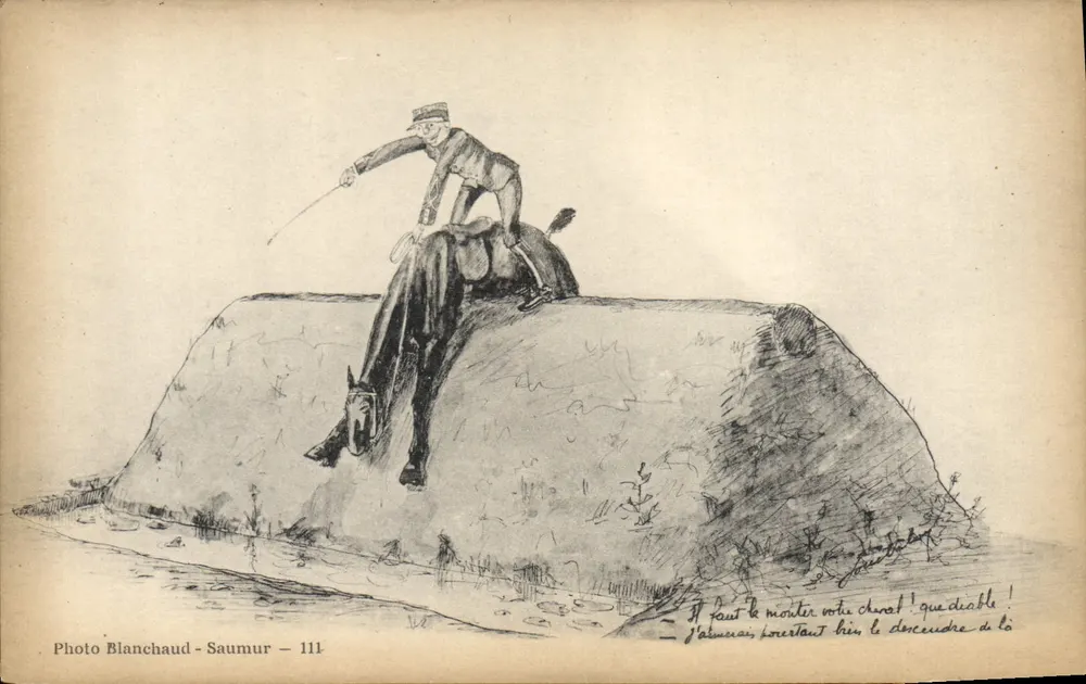 Cavaleiro em um cavalo — salto de um monte — Foto Blanchaud - Saumur - 111 - Frente