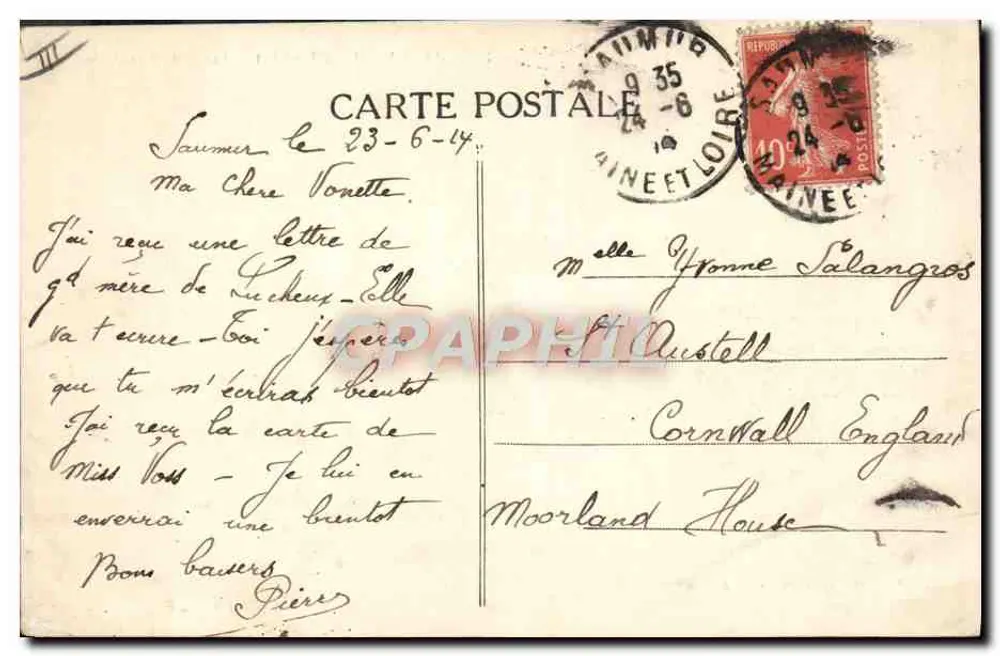 Saumur (M.-et-L.) — École de Cavalerie — Fr. Voelcher, phot. Saumur, déposé - Rückseite