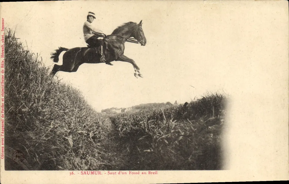 Überspringen eines Grabens in Le Breil — Saumur — Héreuil, Foto. - Vorderseite