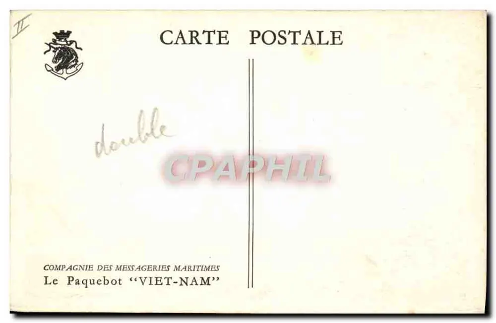 O Paquebot "VIET-NAM" — Compagnia das Messagerias Marítimas — desenho de Roya Chapdelat - Verso