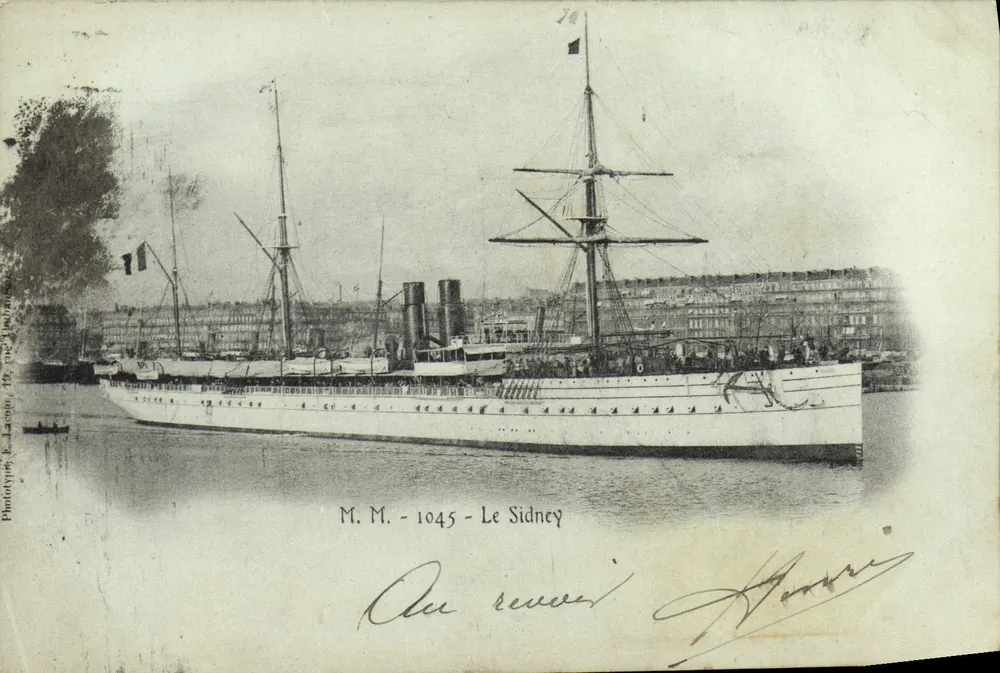 O Sidney — Navio de guerra — Fototipia E. Lacoin, 1904 - Frente
