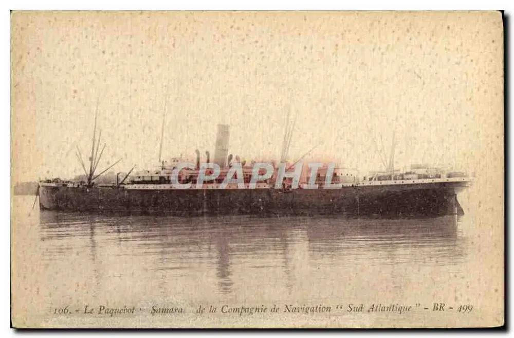 Das Dampfschiff Samara — Compagnie de Navigation Sud Atlantique — BR 499 - Vorderseite