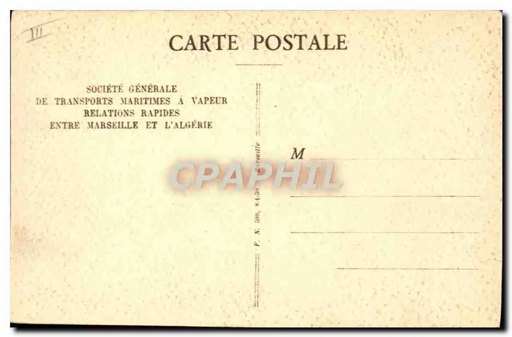 Pakketboot "SIDI-BEL-ABBÈS" — S.G.T.M. — Société Générale de Transports Maritimes à Vapeur - Achterkant