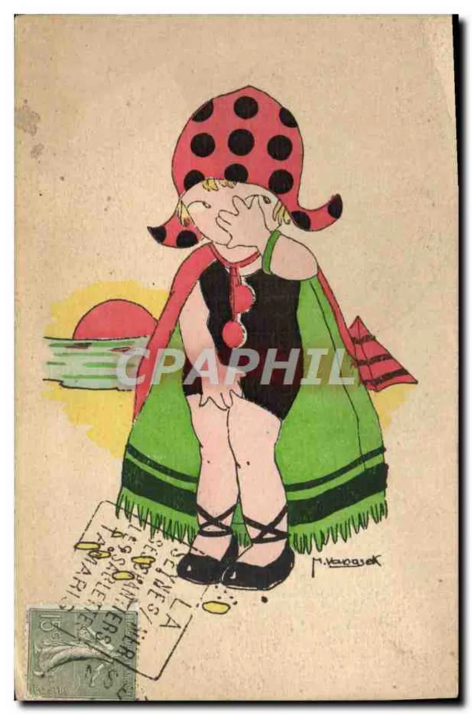 Enfant en maillot de bain — scène de plage — éditeur Kilib et établie, série N° 101 - Vorderseite