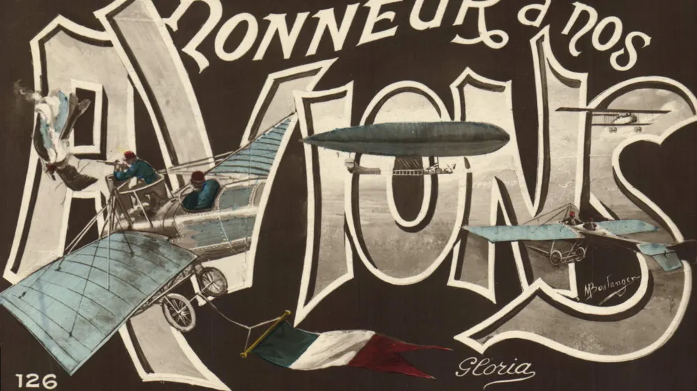 Aviazione e dirigibile — Omaggio ai nostri aeronauti — Gloria, n°126 - Recto