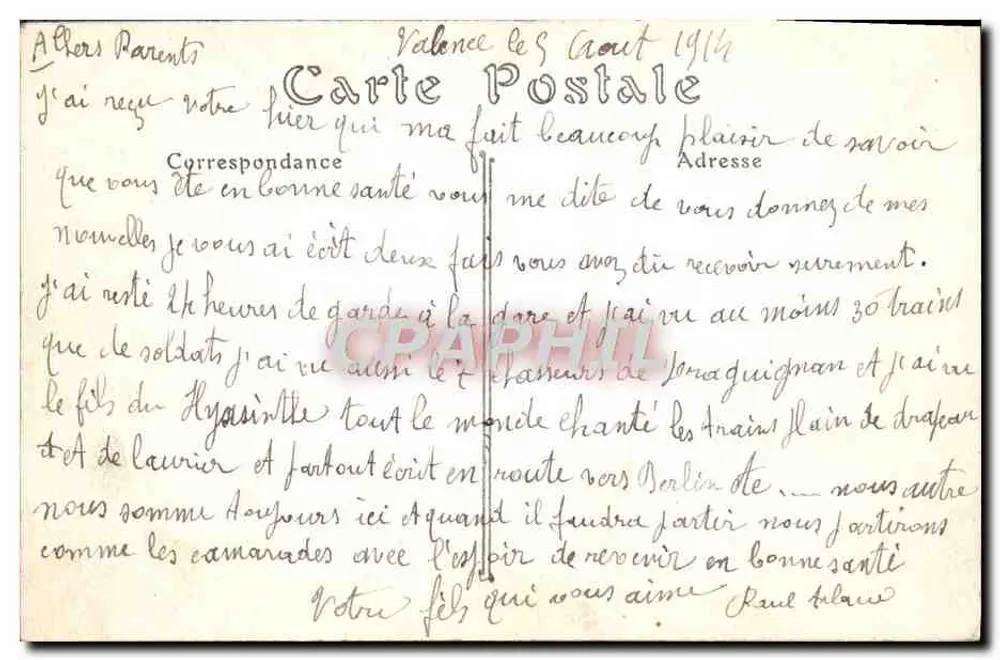 Französische Armee in Manövern — Militärflugzeug kehrt von Aufklärung zurück — E. A., Paris, Nr. 290 - Rückseite