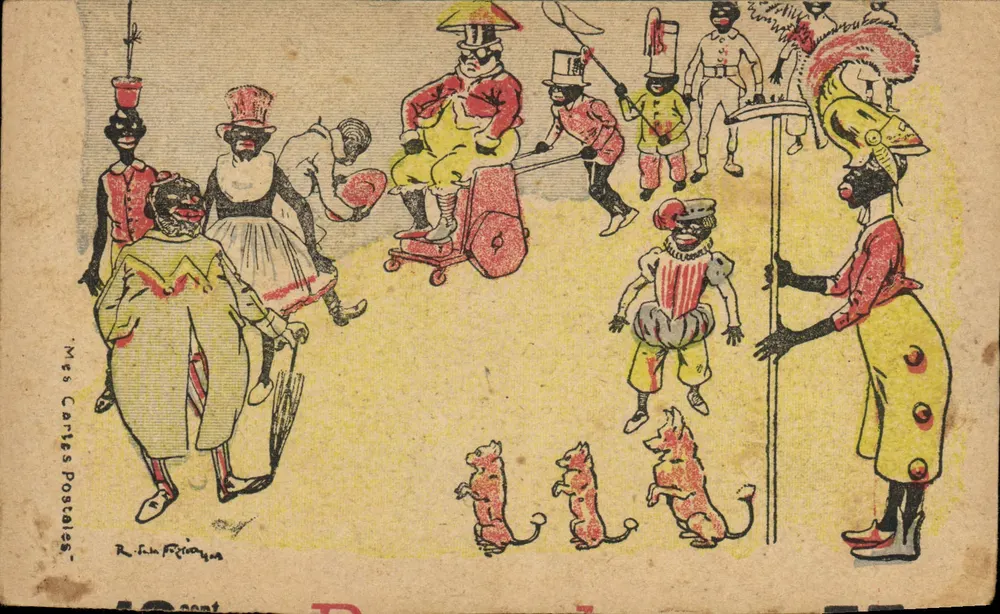 Karneval — Karnevals-Szene mit kostümierten Personen — Mrs. Cartes Postales, R. Lain Fréthouze - Vorderseite