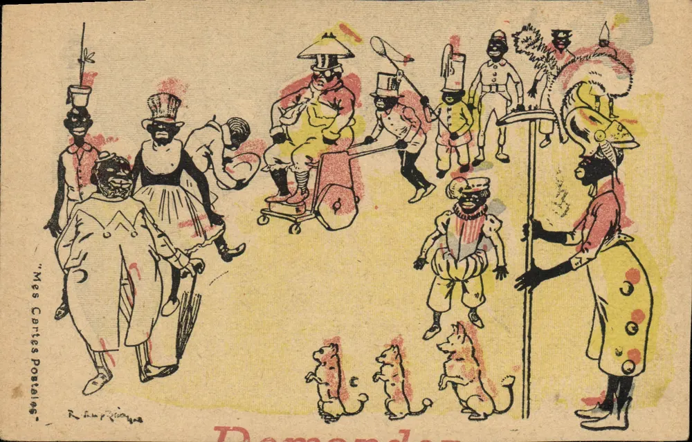 Karneval — Szene einer Parade — "Meine Karten" von R. Jean P. Riquet - Vorderseite