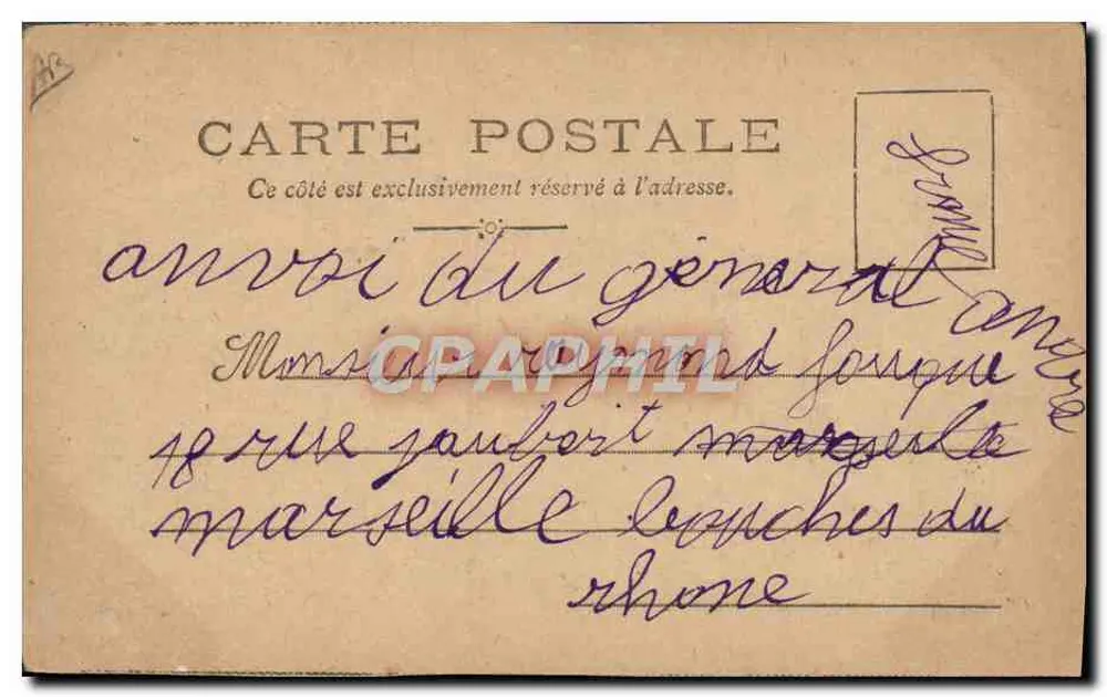 Prozession von schwarz gekleideten Personen in Kostümen — R. F. Lefebvre 1909 — Verlag nicht sichtbar - Rückseite