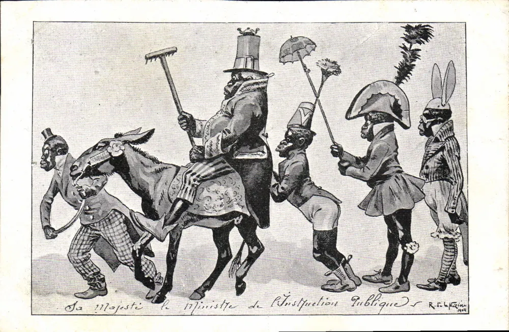 Seine Majestät der Minister für öffentliche Bildung — politische Karikatur — R. de la Nézière, 1904 - Vorderseite