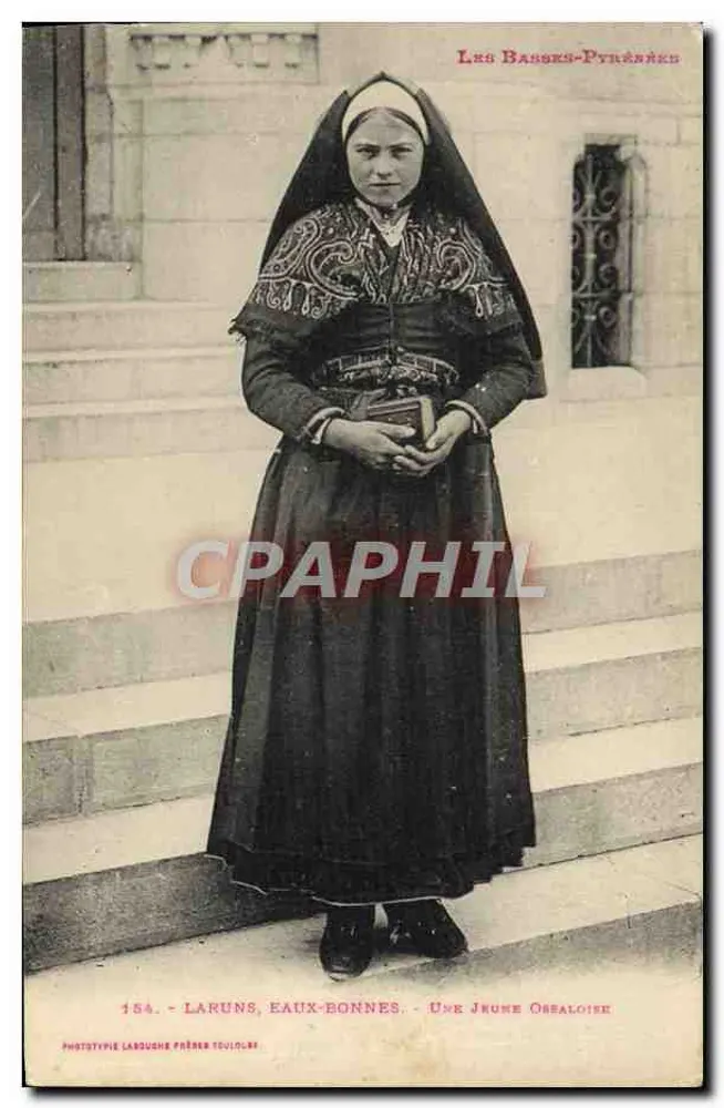 Laruns, Eaux-Bonnes — Eine junge Ossalaise — Phototypie Larousse Frères Toulouse - Vorderseite