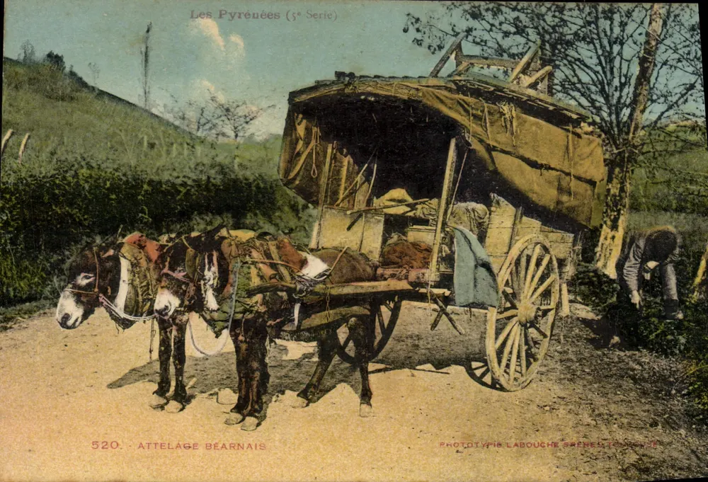 Attelage béarnais — Les Pyrénées (5ª Série) — Fototipia Labouche Frères, Toulouse - Frente