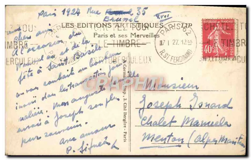 PARIS — Die Kammer der Abgeordneten und der Pont de la Concorde — LIP 124 - Rückseite