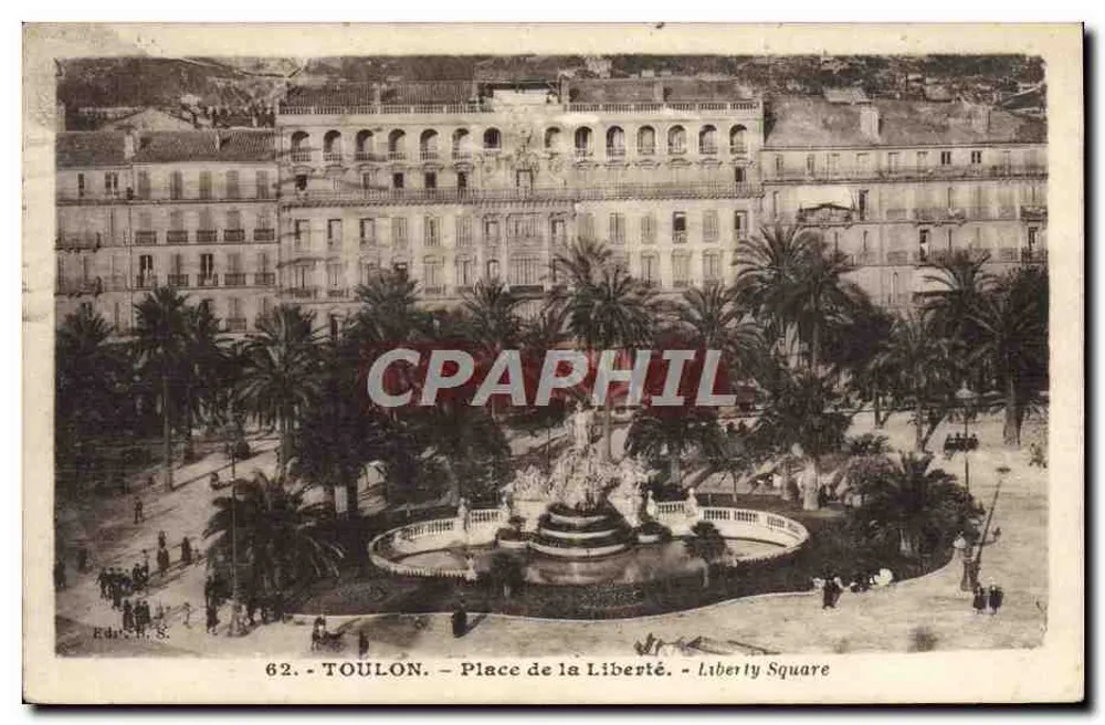 Toulon - Praça da Liberdade — editor Eda. B. S., n° 62 - Frente