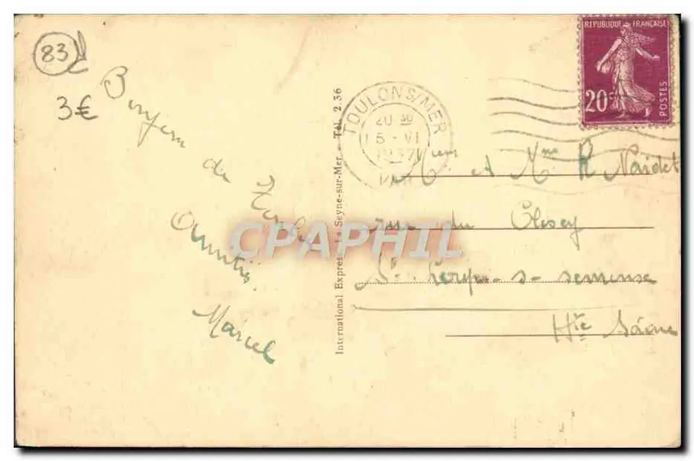 Toulon — Le Théâtre Municipal — Éditeur Côte d'Azur, n°3 - Verso
