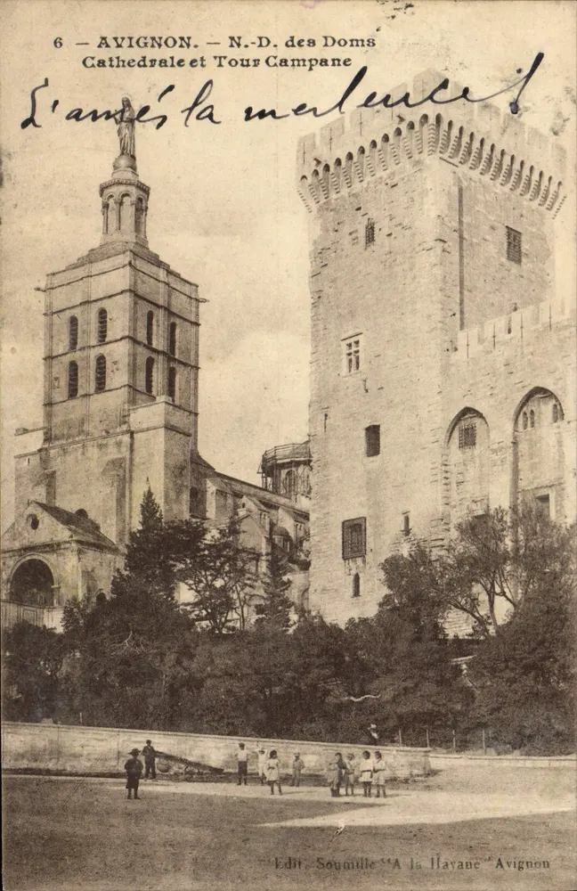 Avignon — N.-D. des Doms, Kathedrale und Turm Campanile - Vorderseite