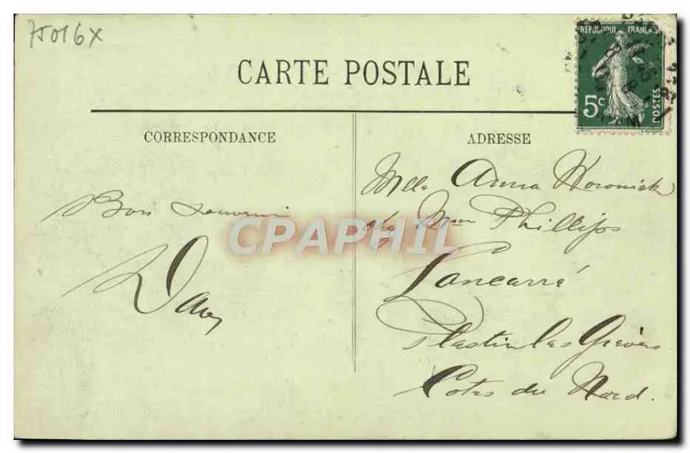Paris — A Cascata do Bois de Boulogne — LL. — 1826 - Verso