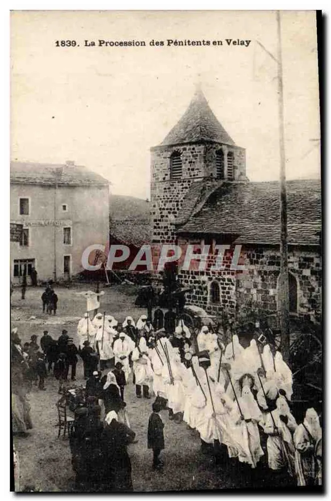 A Processão dos Penitentes no Velay — 1839 — Edições de Arte Murgerit-Brémont, Le Puy - Frente