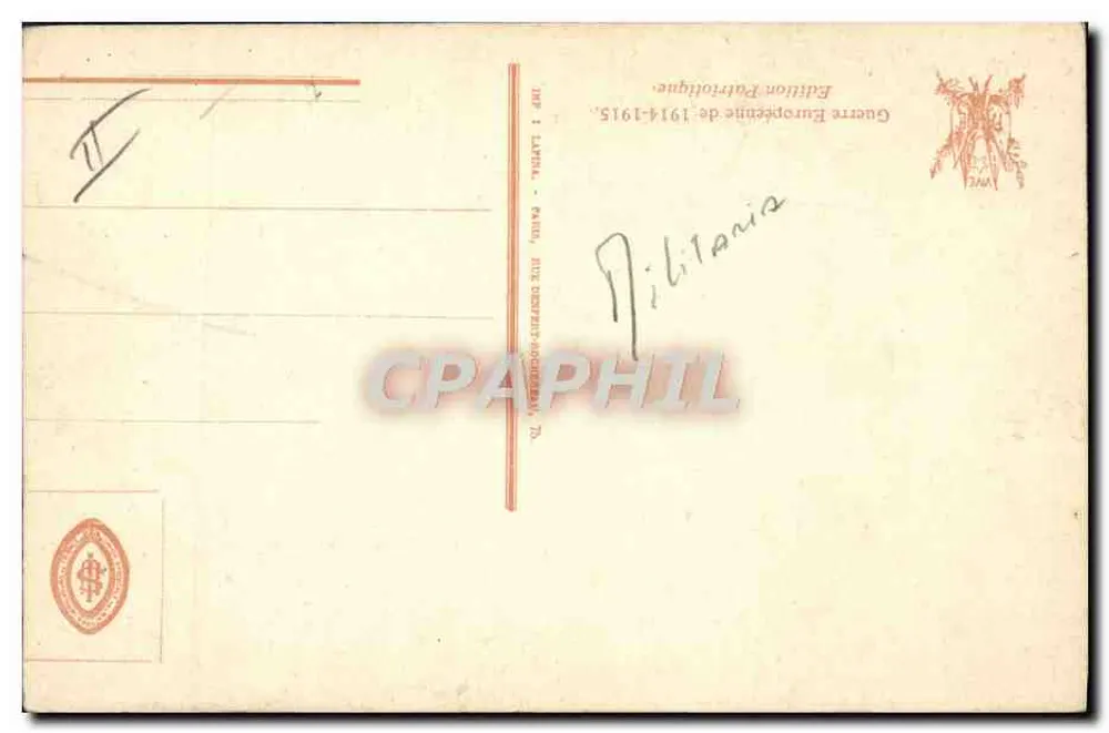 Enfermeira da Cruz Vermelha — Dedicação — A. Tantré, n° 2255 - Verso