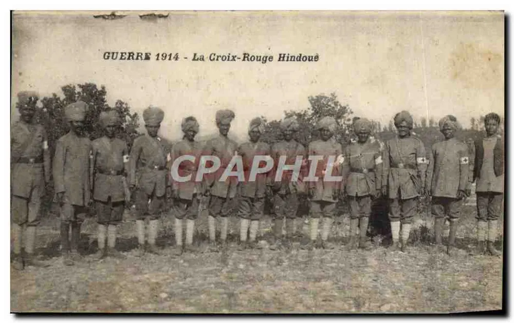 Krieg 1914 - Die Hindu-Rote Kreuz — indische Soldaten in Uniform - Vorderseite