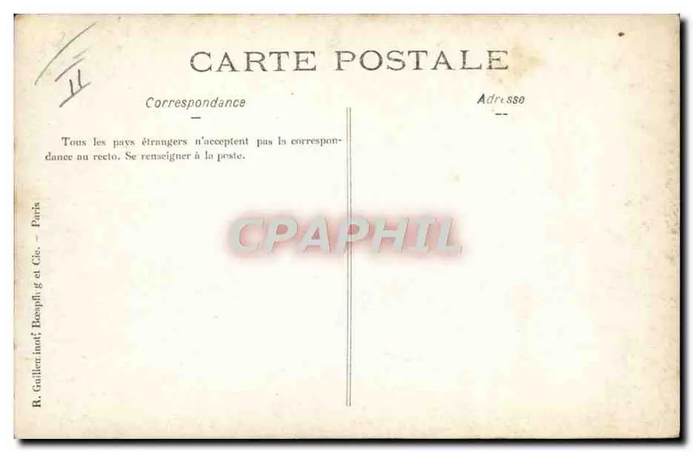 Salto de um cavaleiro sobre um obstáculo — R. Guillerion, Paris - Verso